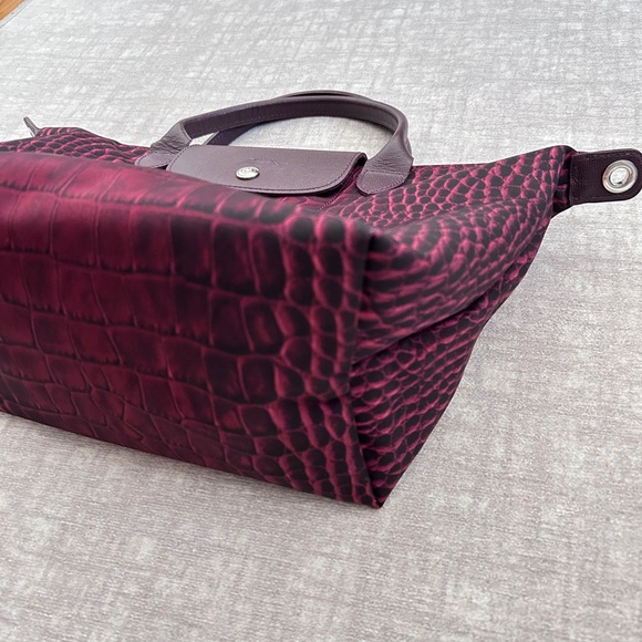 Longchamp Crocodile Printed Le Pliage Tote Bag - Picture 8 of 16